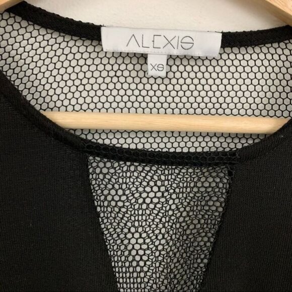 Alexis black mesh net sweater long sleeve sweater Sz XS - Picture 5 of 9